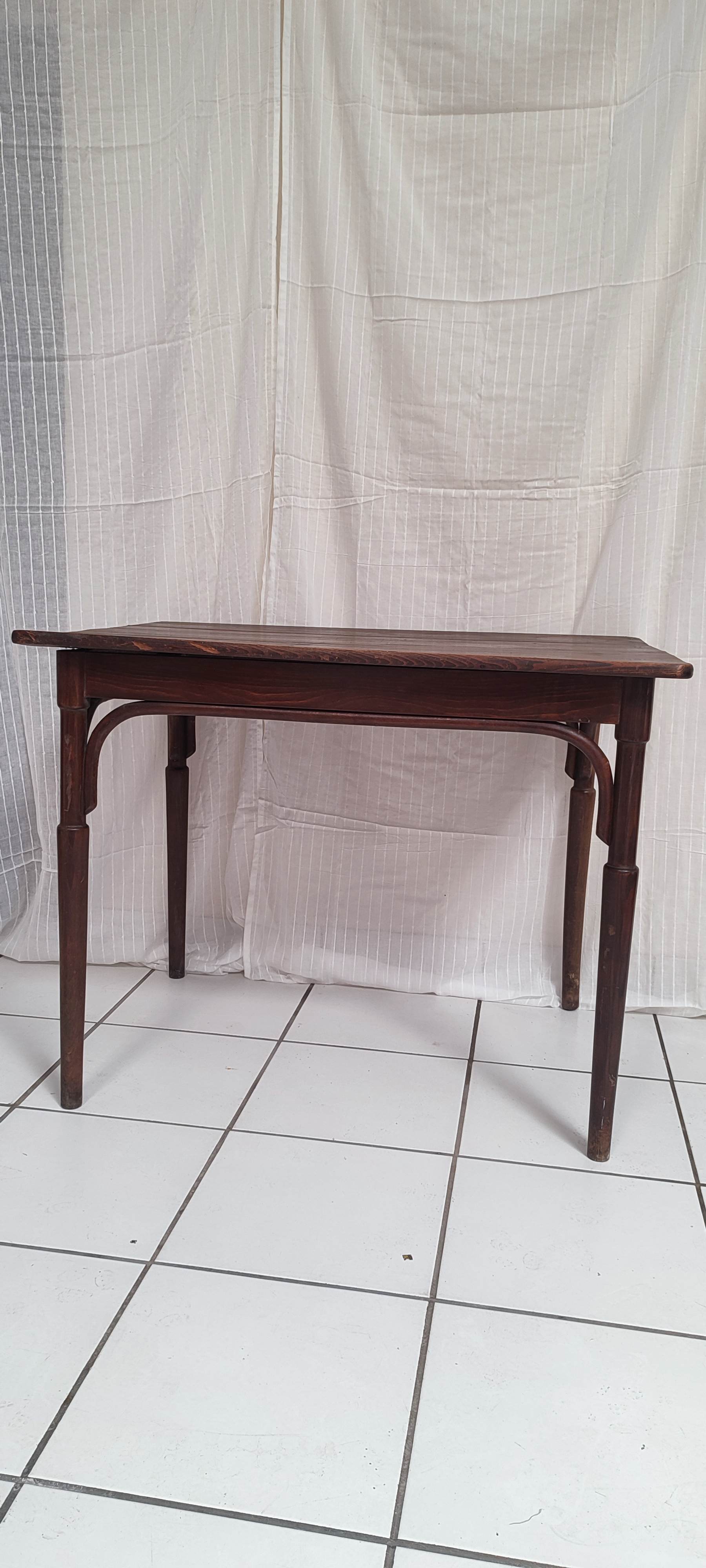 Curved wood bistro table