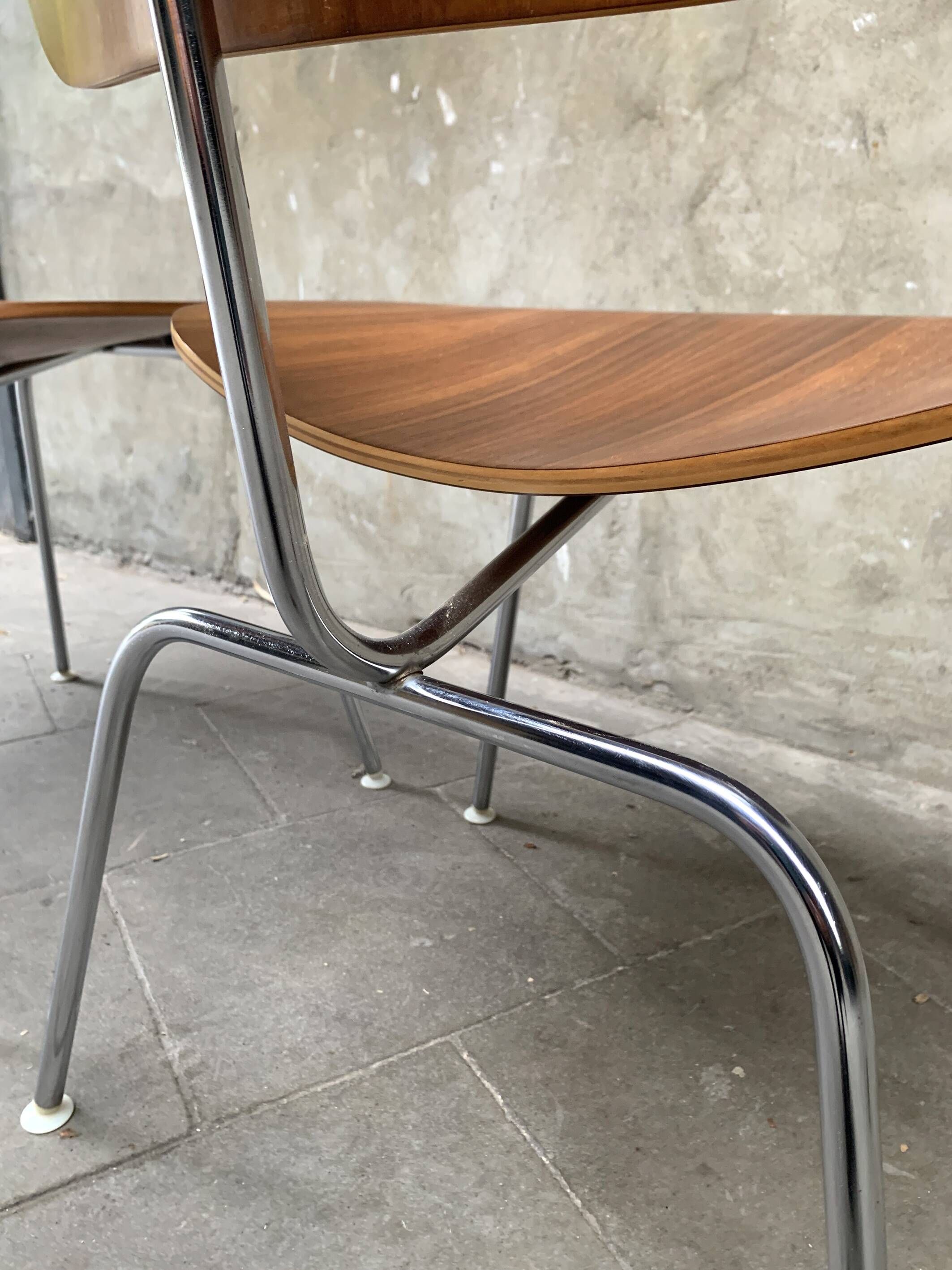 Chaises DCM Noyer Ray & Charles Eames Dining Chair Metal Herman Miller