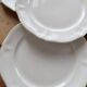 4 assiettes à dessert vintage faïence ivoire Moulin des Loups