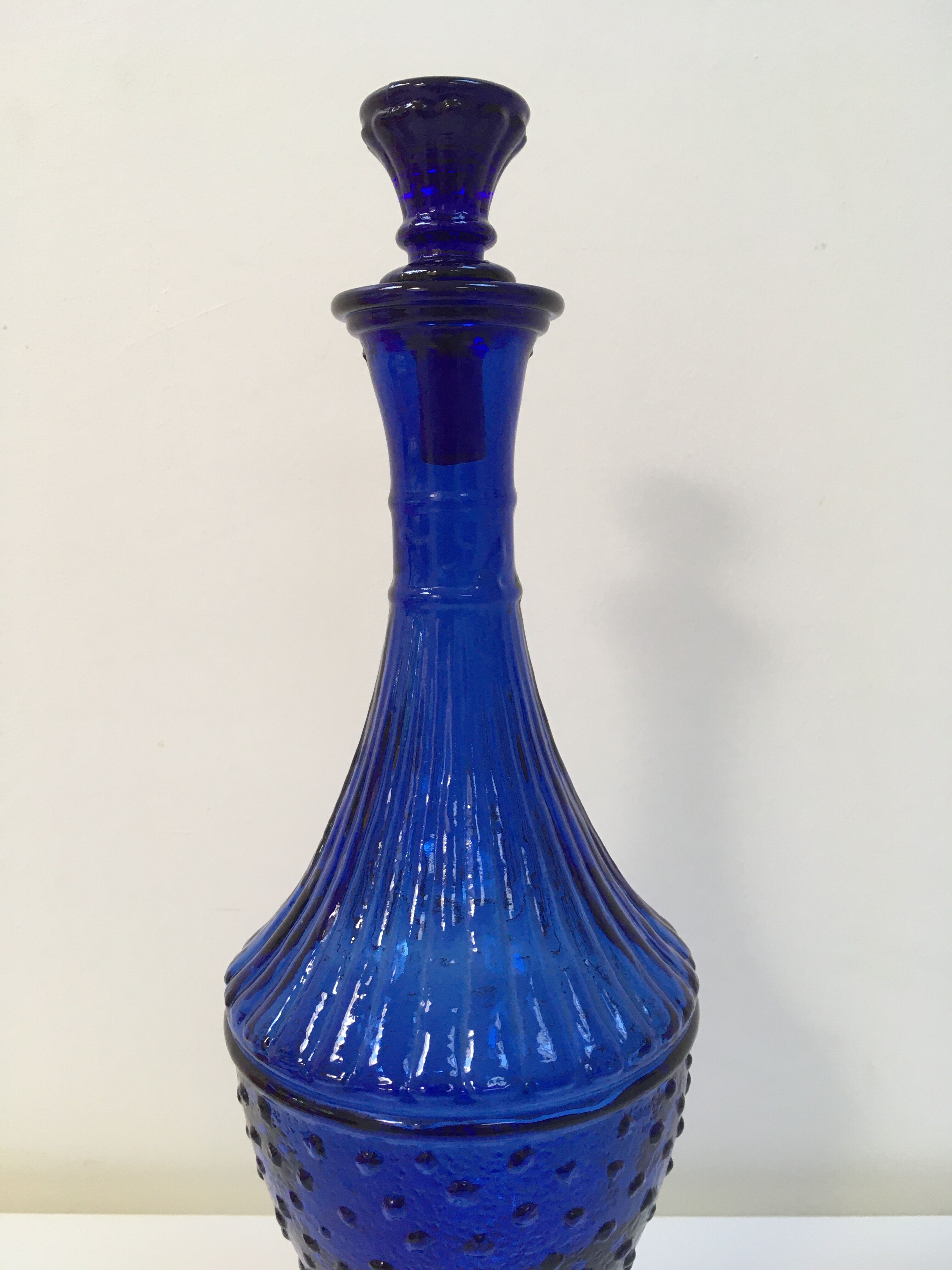 Cobalt blue glass Empoli style carafe
