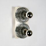Pair of double spring wall lights by Philippe Rogier for Oxar, France, 1970s