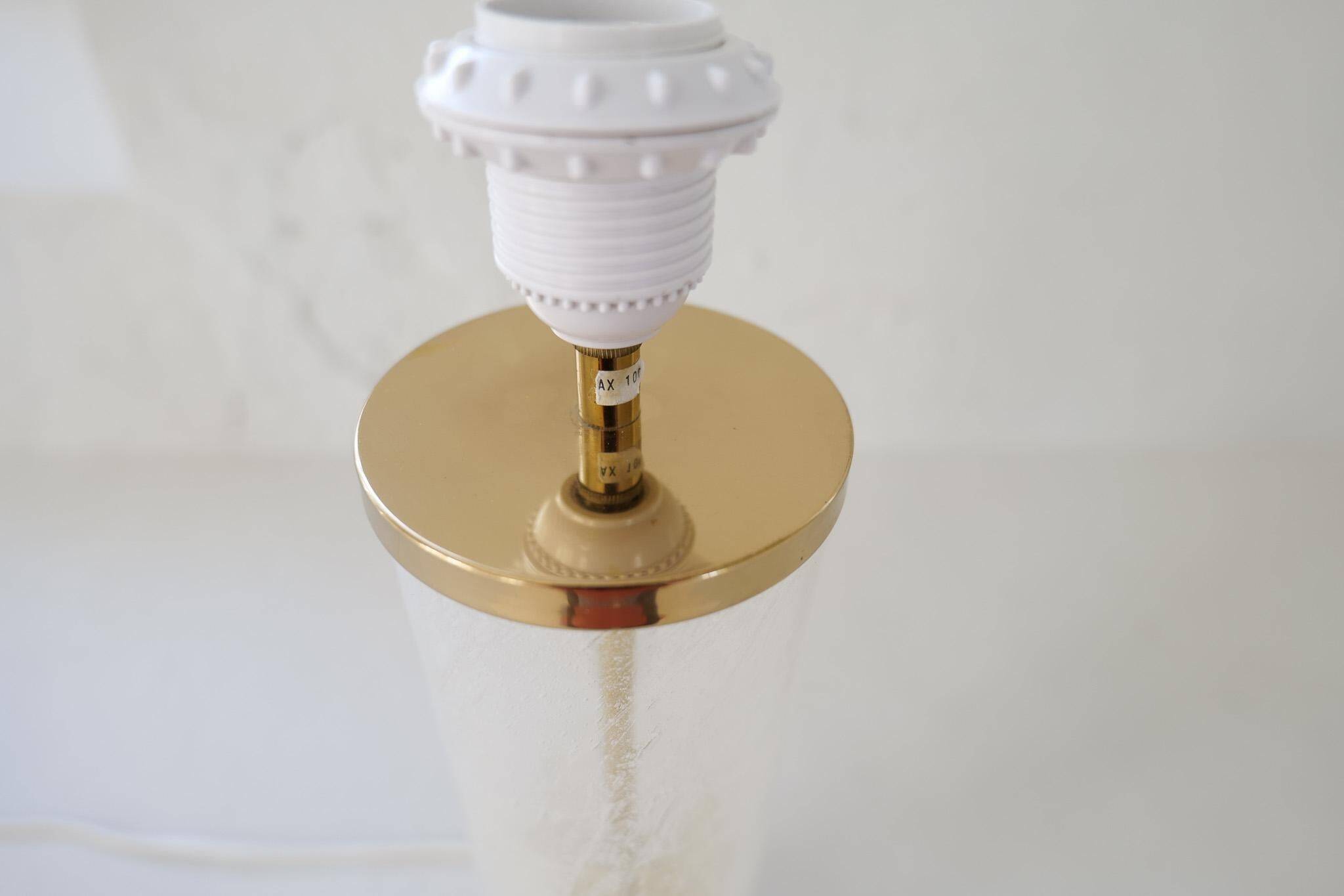 Mid-century glass and brass table lamp Bergbom B-019 Sweden 1960s