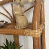 Vintage rattan wall shelf