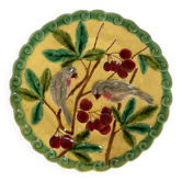 Assiette barbotine oiseau