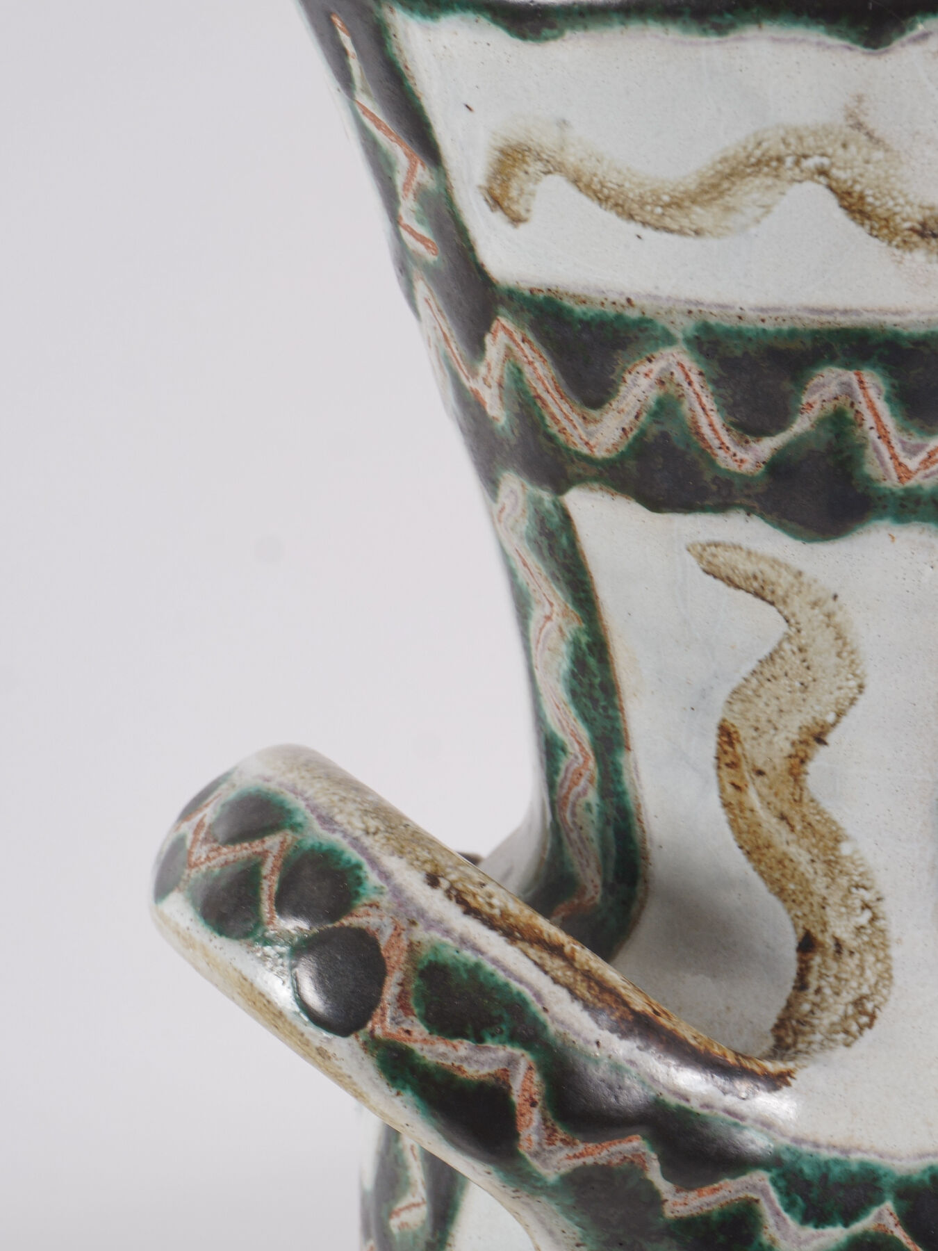 Ceramic vase with handles by Robert Picault, France, circa 1960.