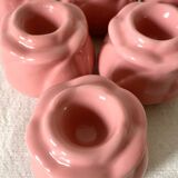 6 rosebud candle holders, 1980s