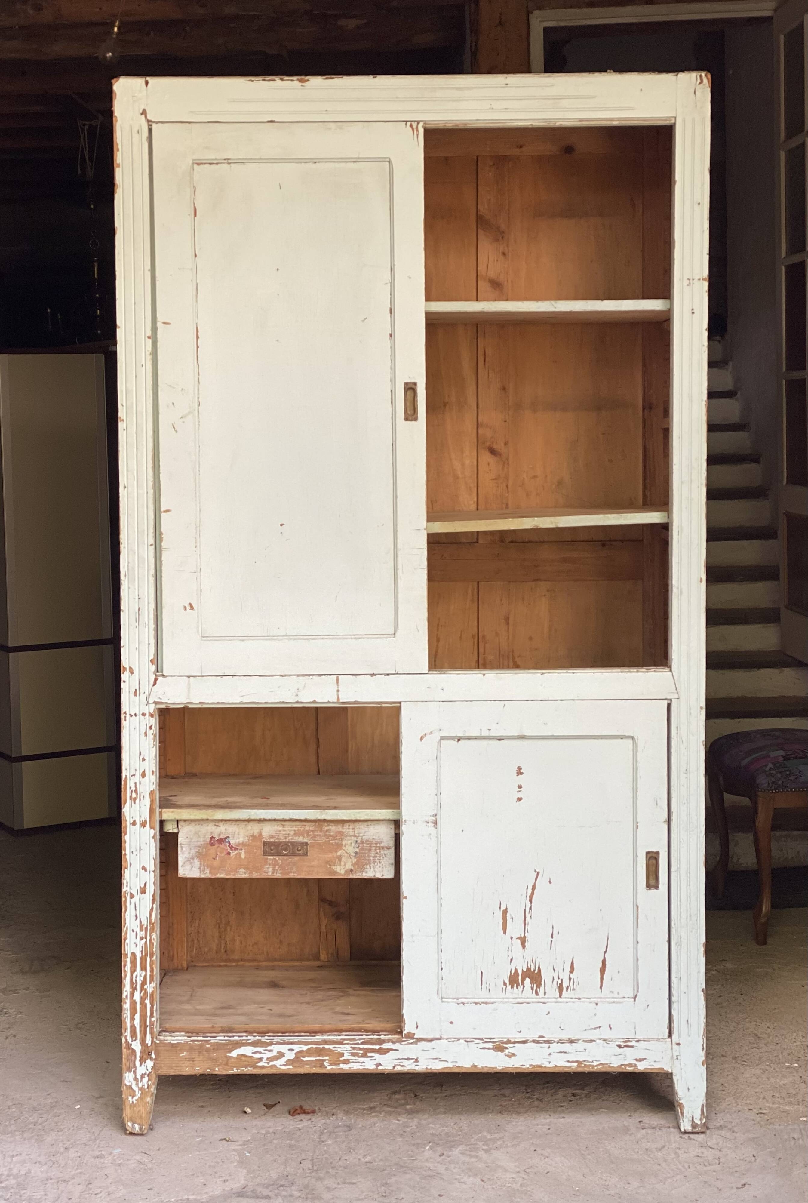 Vintage 1930-40 Parisian wardrobe with 4 sliding doors