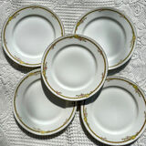 5 assiettes à dessert en porcelaine de Limoges - Raynaud & Co