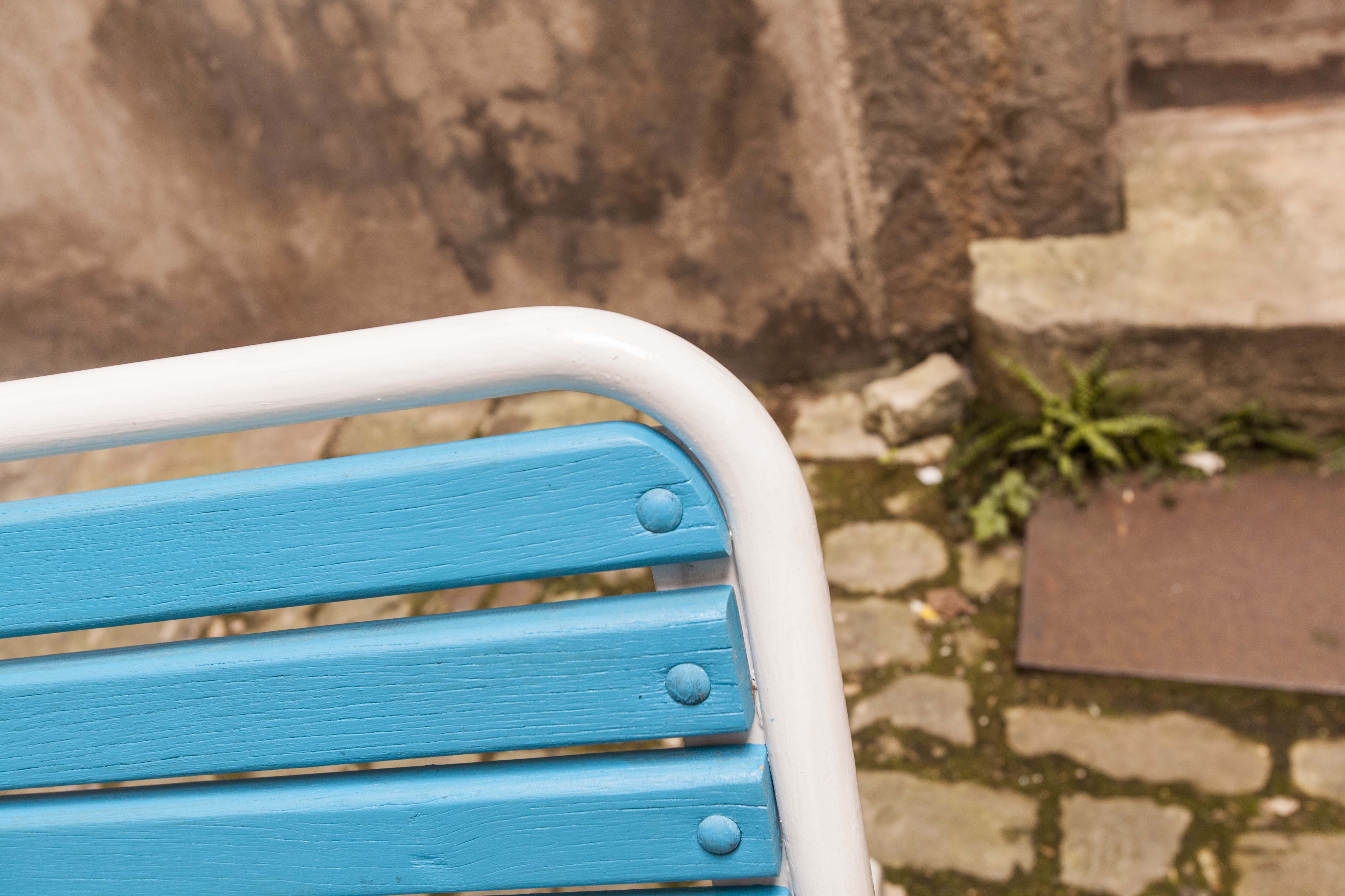Restored 60s folding garden bench