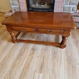 Solid wood coffee table with 2 through drawers