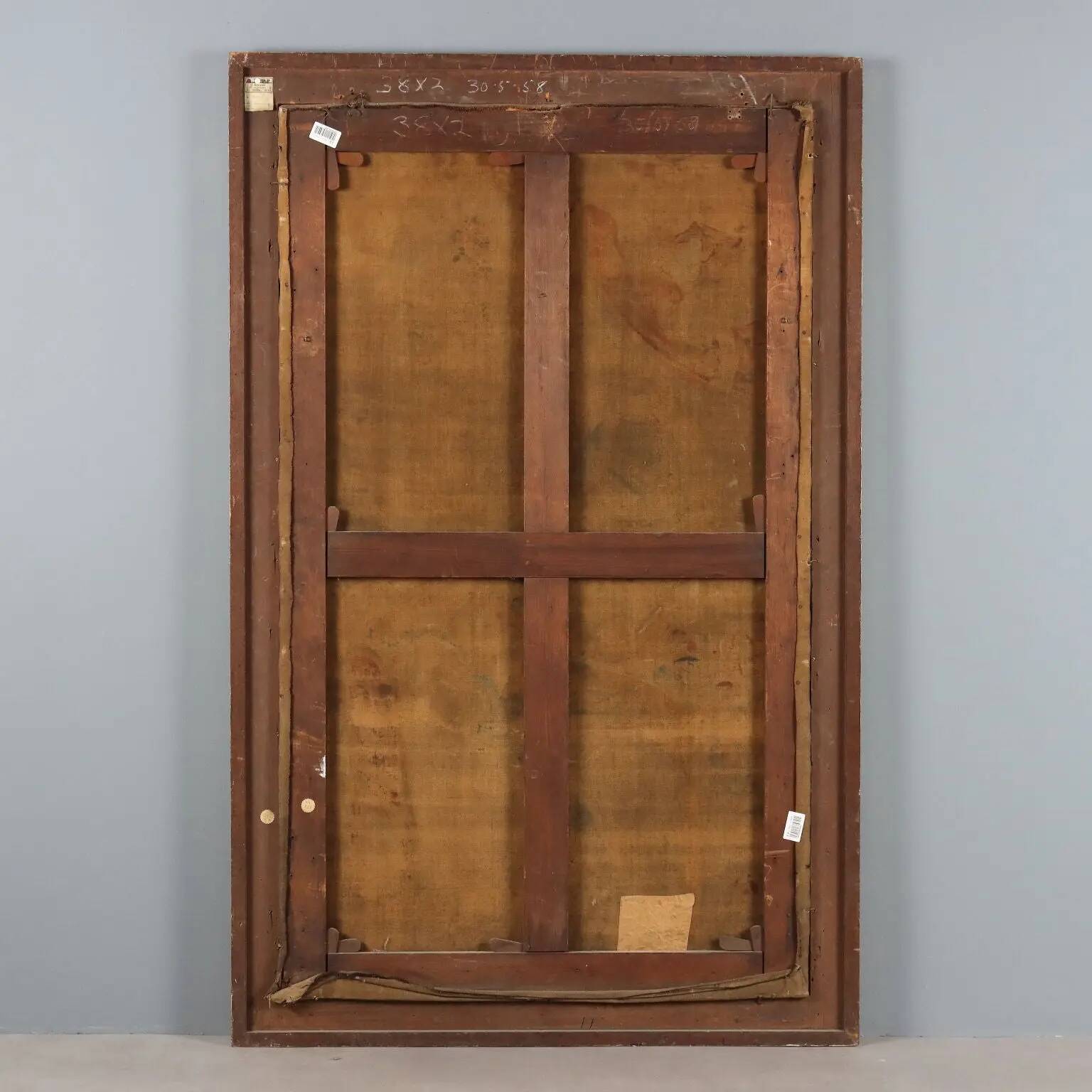 Tapisserie ancienne sur toile « Lecture de la lettre » XIXème s.