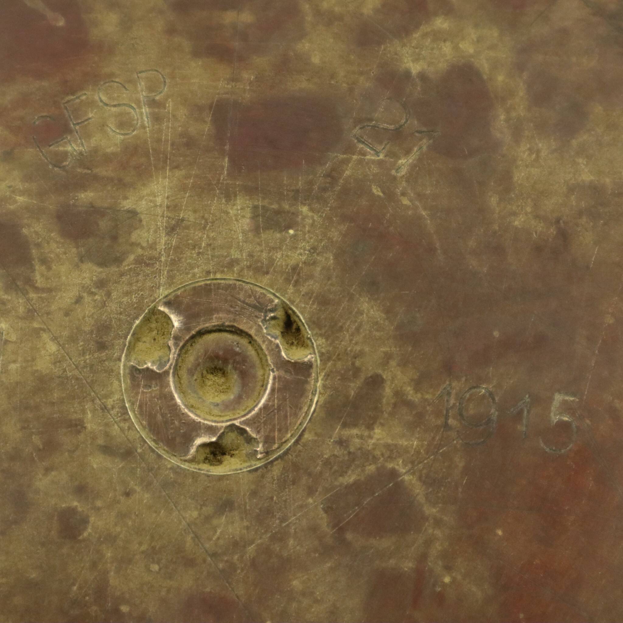 Unique XL Artillery Shell Umbrella Stand – WWI Trench Art (1915) – Lion Hea