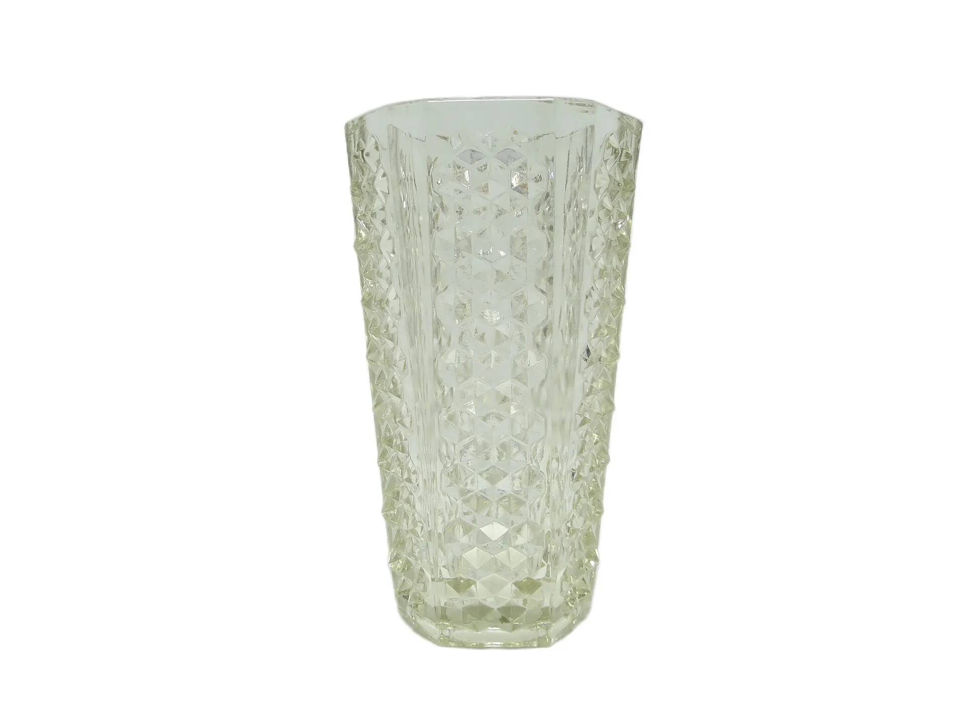 Ćwieki vase, transparent glass, Ząbkowice, Poland, 1970s.
