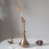 Vintage solid brass soliflore vase