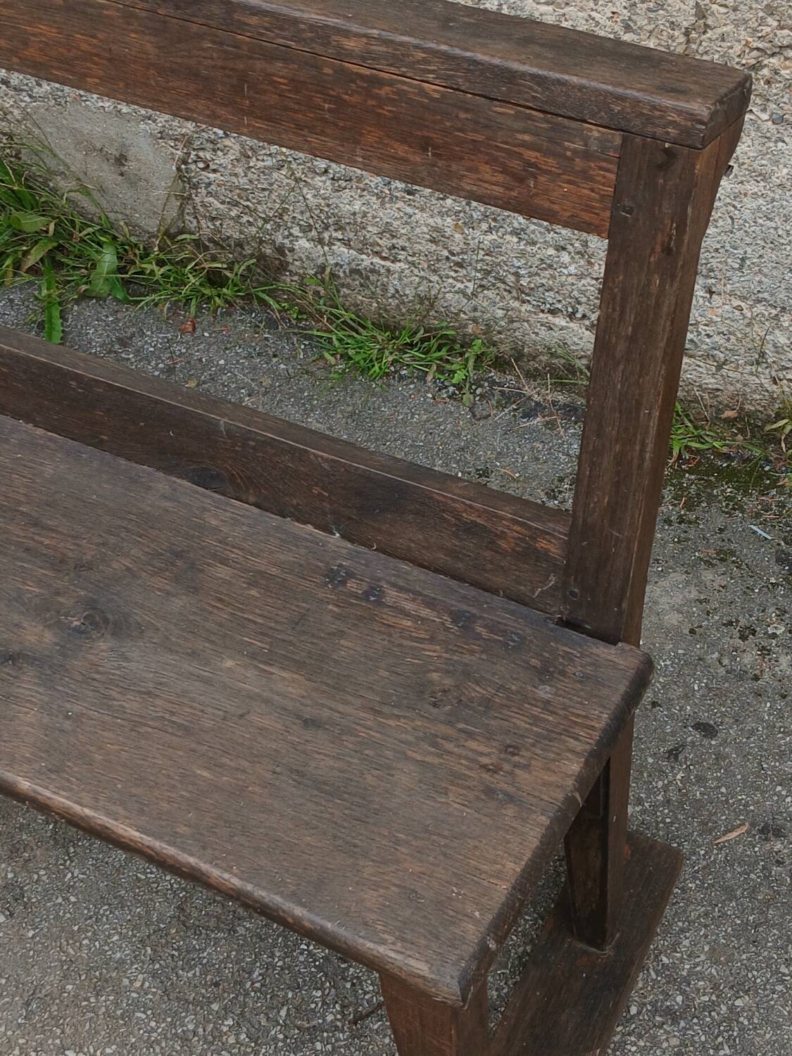 19th century oak church pew, 257 cm