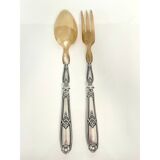 2 silver and horn salad servers