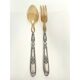 2 silver and horn salad servers