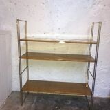 set of two 1960 vintage metal thong shelves.