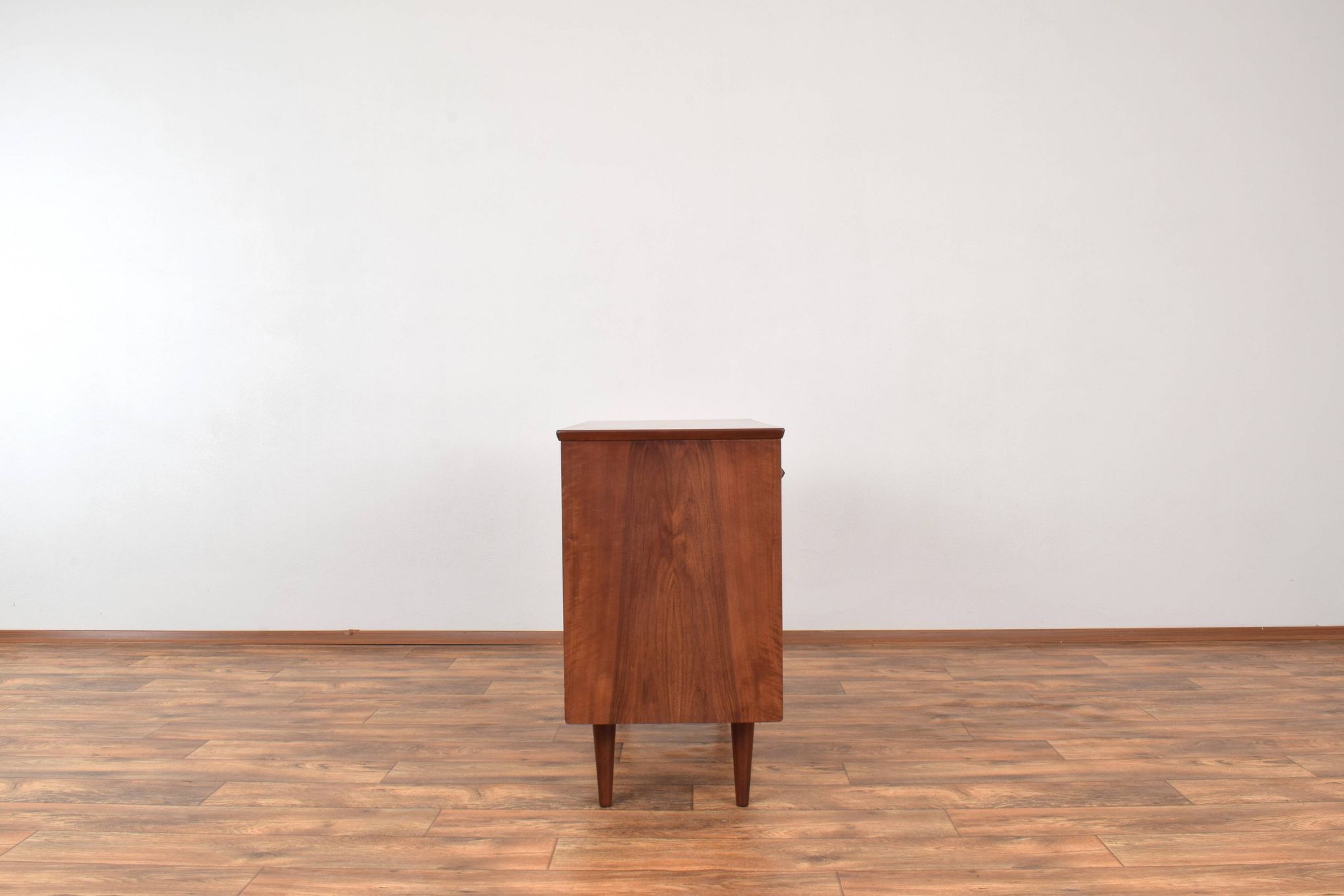 Mid-Century Pair of Polish Armchairs and Walnut Cabinet, 1960s, Set of 3.