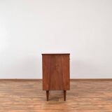 Mid-Century Pair of Polish Armchairs and Walnut Cabinet, 1960s, Set of 3.