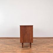 Mid-Century Pair of Polish Armchairs and Walnut Cabinet, 1960s, Set of 3.