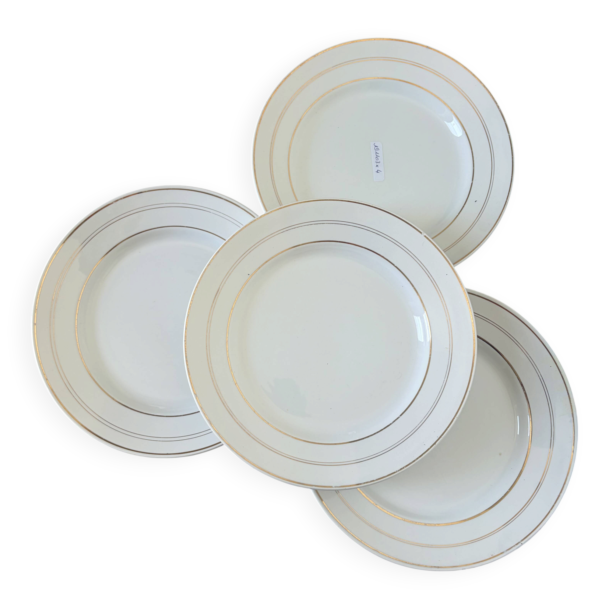 4 vintage flat plates porcelain from St Amand 191103