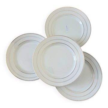4 vintage flat plates porcelain from St Amand 191103