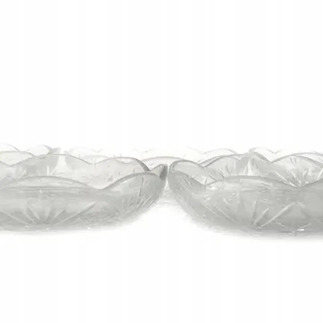 Set of dessert plates, Art Deco, crystal, Hortensja Glassworks, Poland, 1930s
