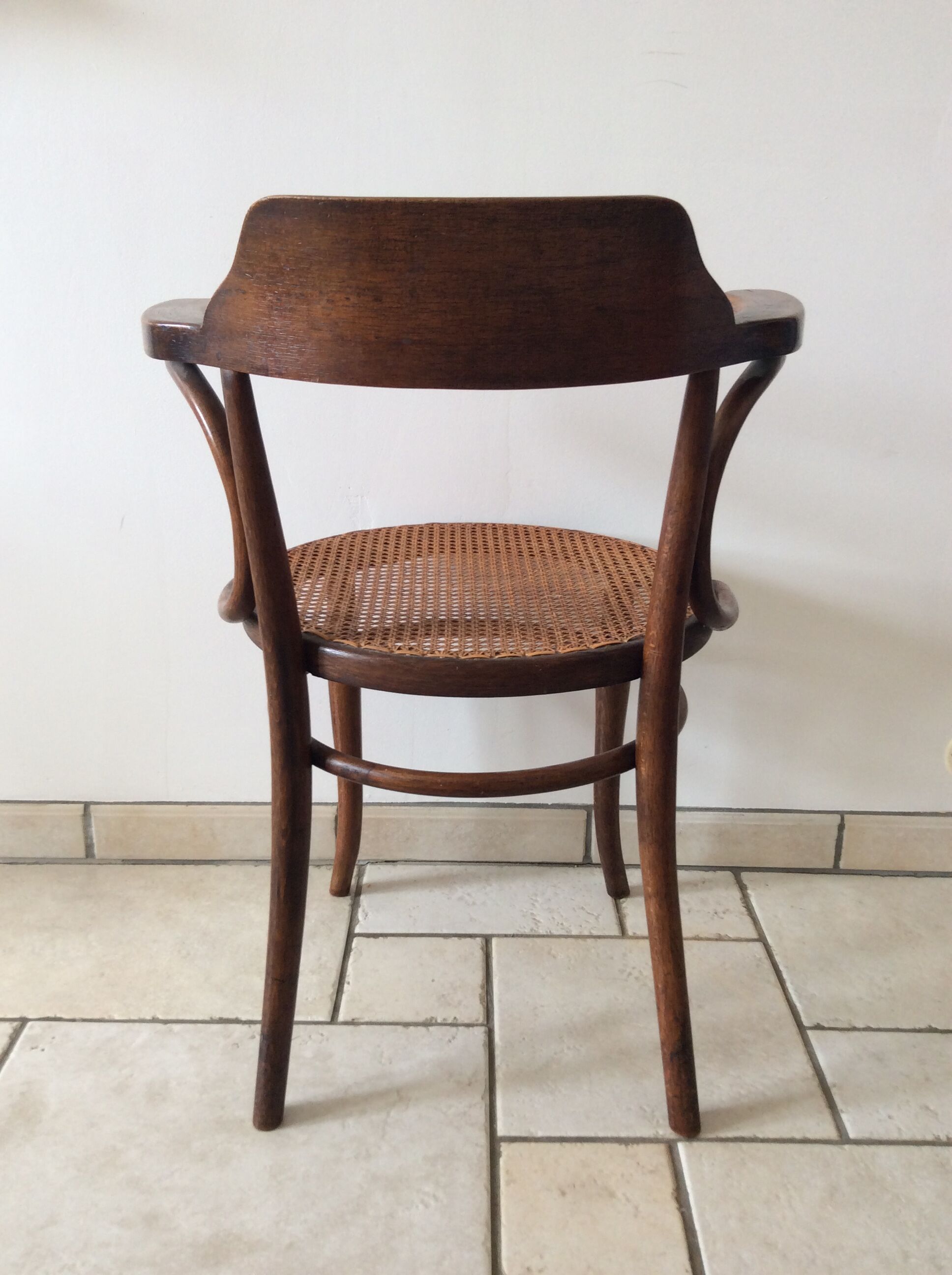 Fauteuil de bureau Thonet cannage et bois