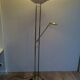 Floor lamp with gunmetal patina and brass