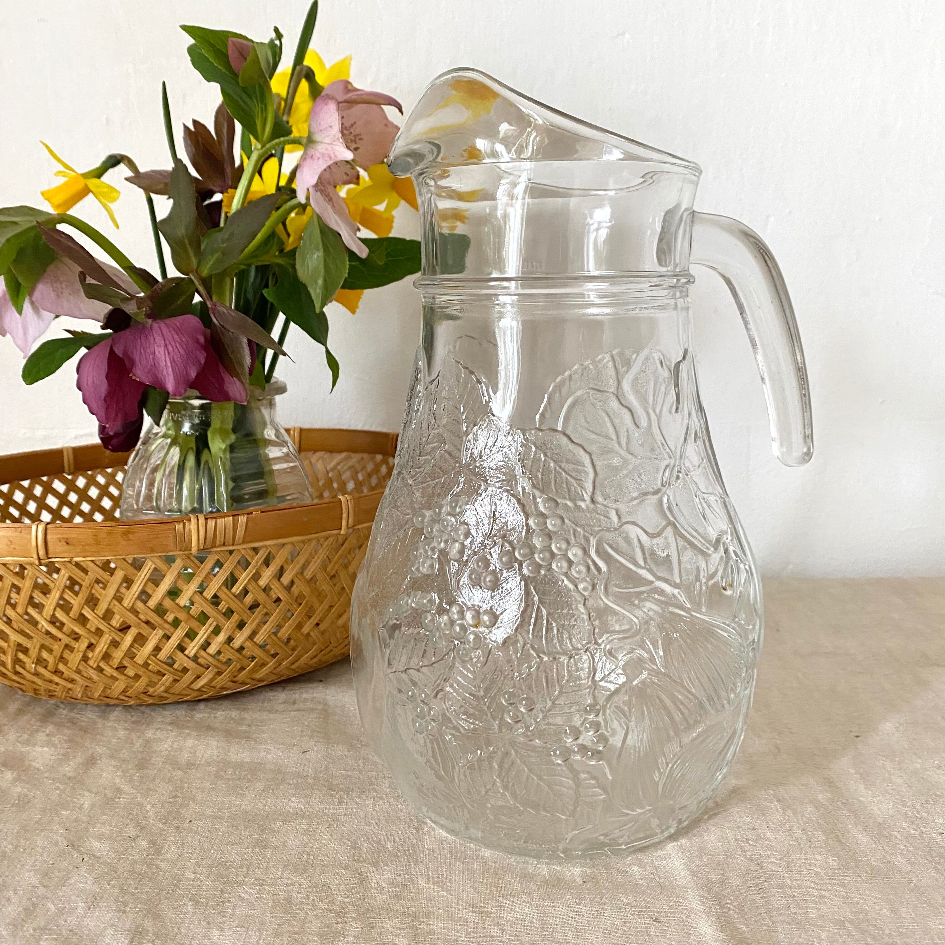 Vintage clear glass pitcher Italy