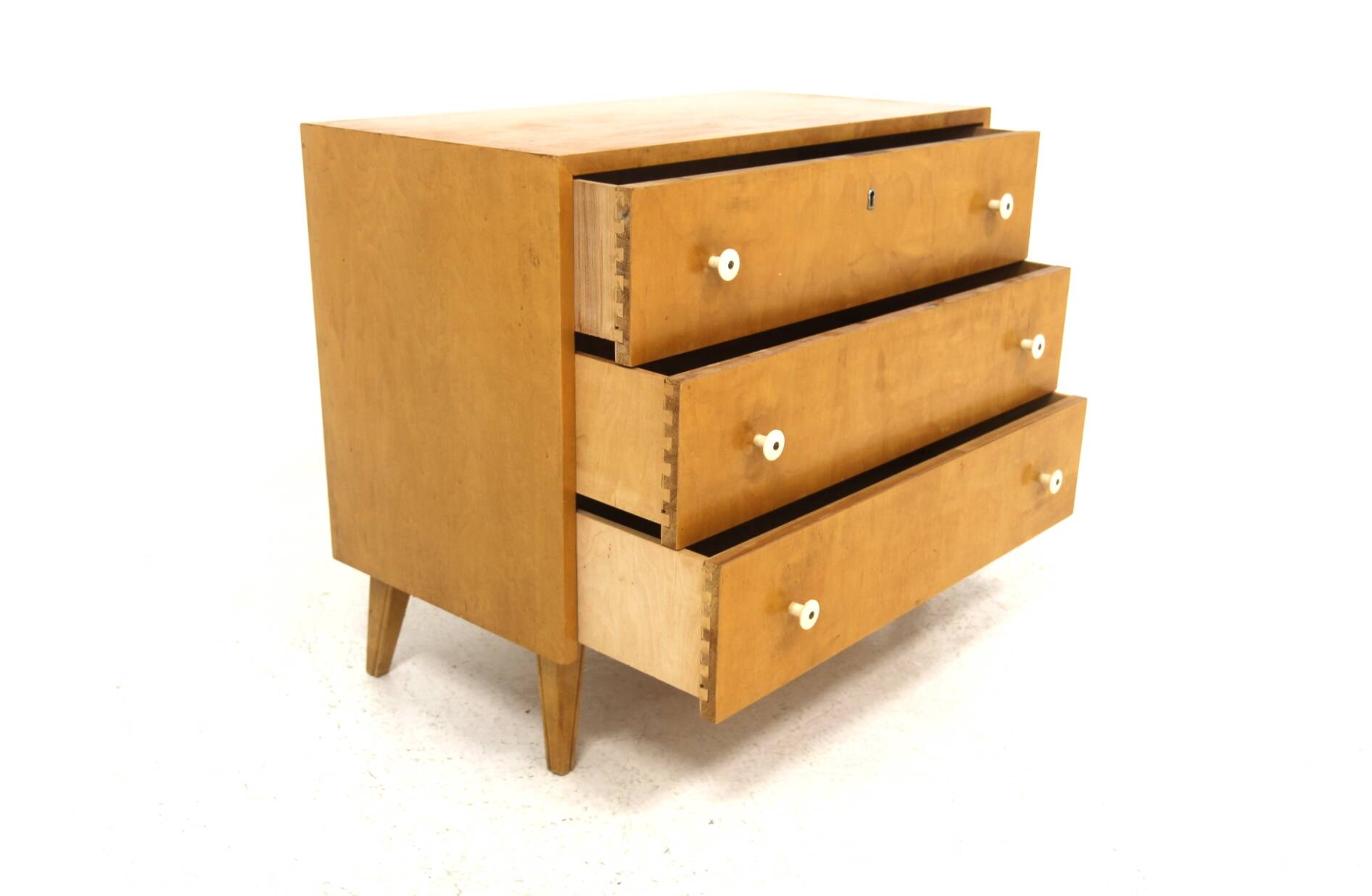 Scandinavian birch chest of drawers, Swedish modern, Sweden, 1940