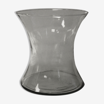 Vase photophore en forme de diabolo transparent