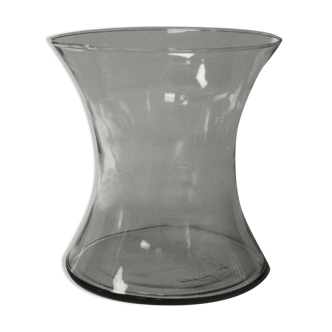 Vase photophore en forme de diabolo transparent