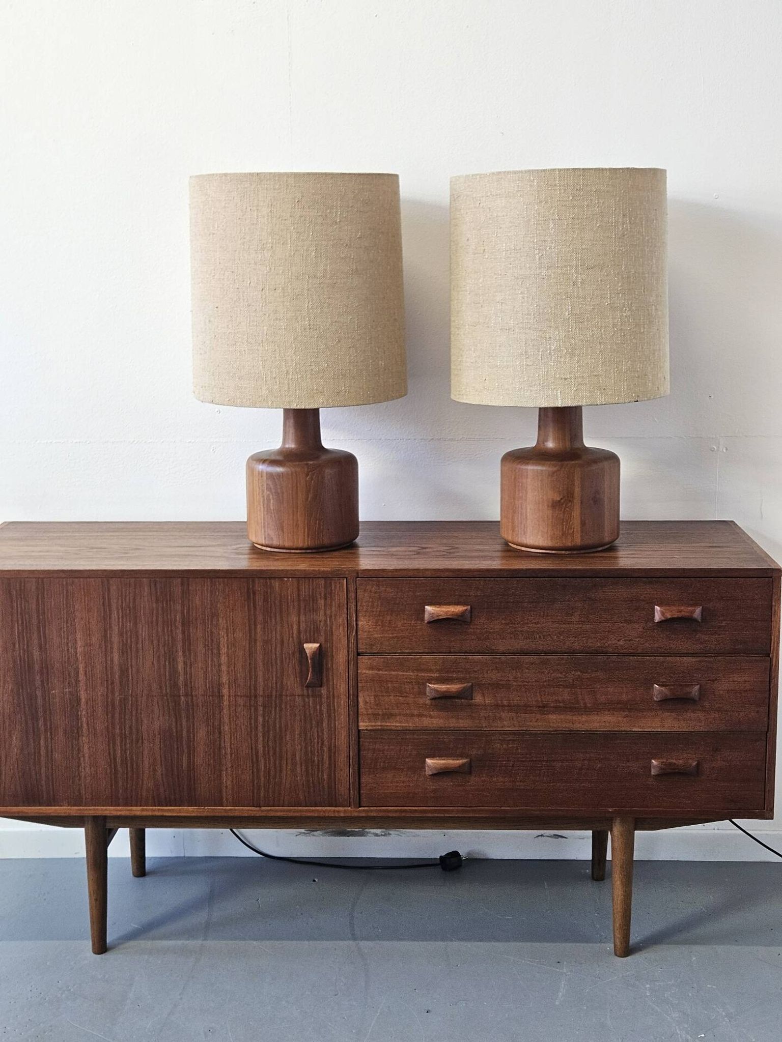 Pair of vintage teak lamps by Belform, Denmark 1960s