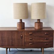 Pair of vintage teak lamps by Belform, Denmark 1960s