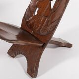 Paire de chaises africaines sculptées vintage