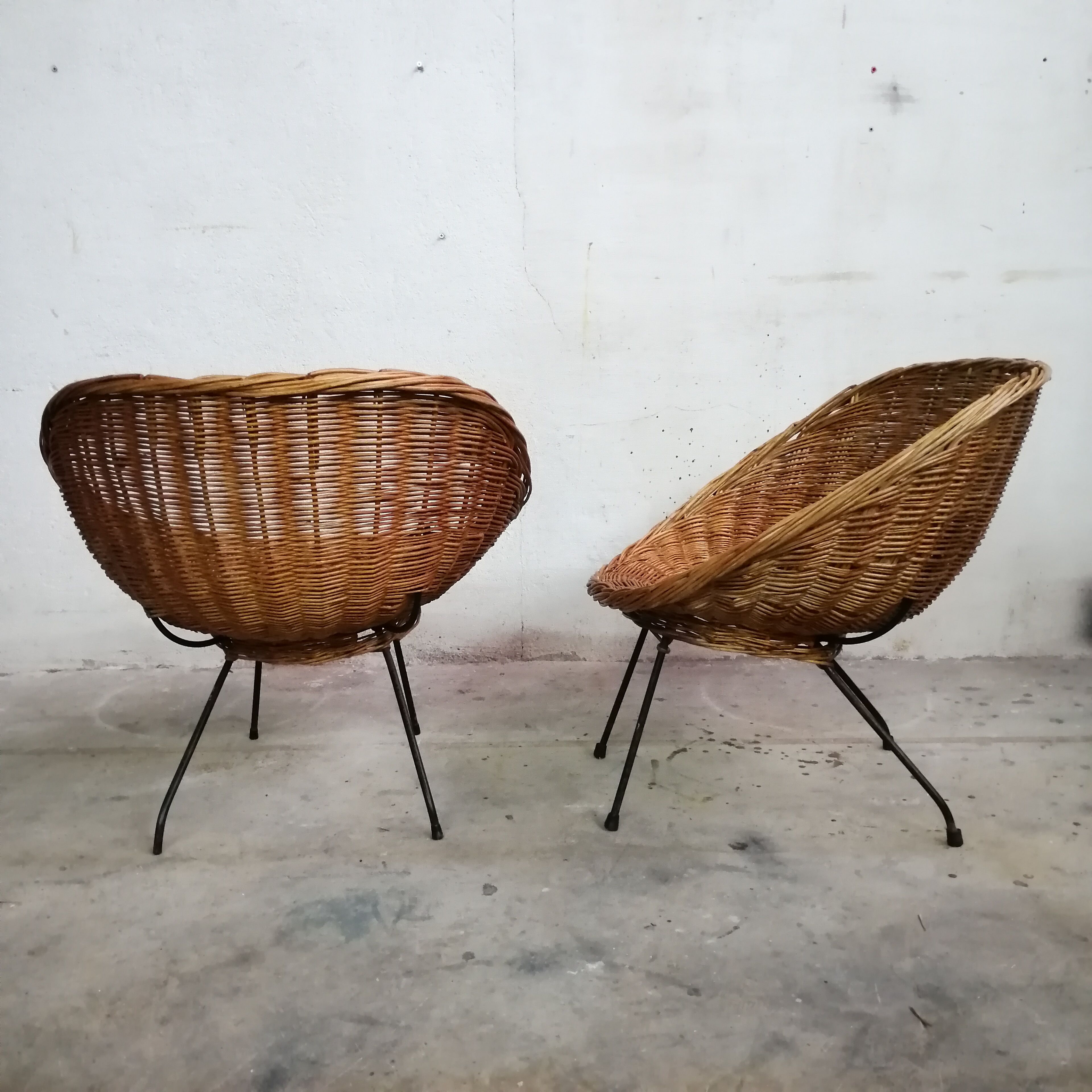Rattan armchairs