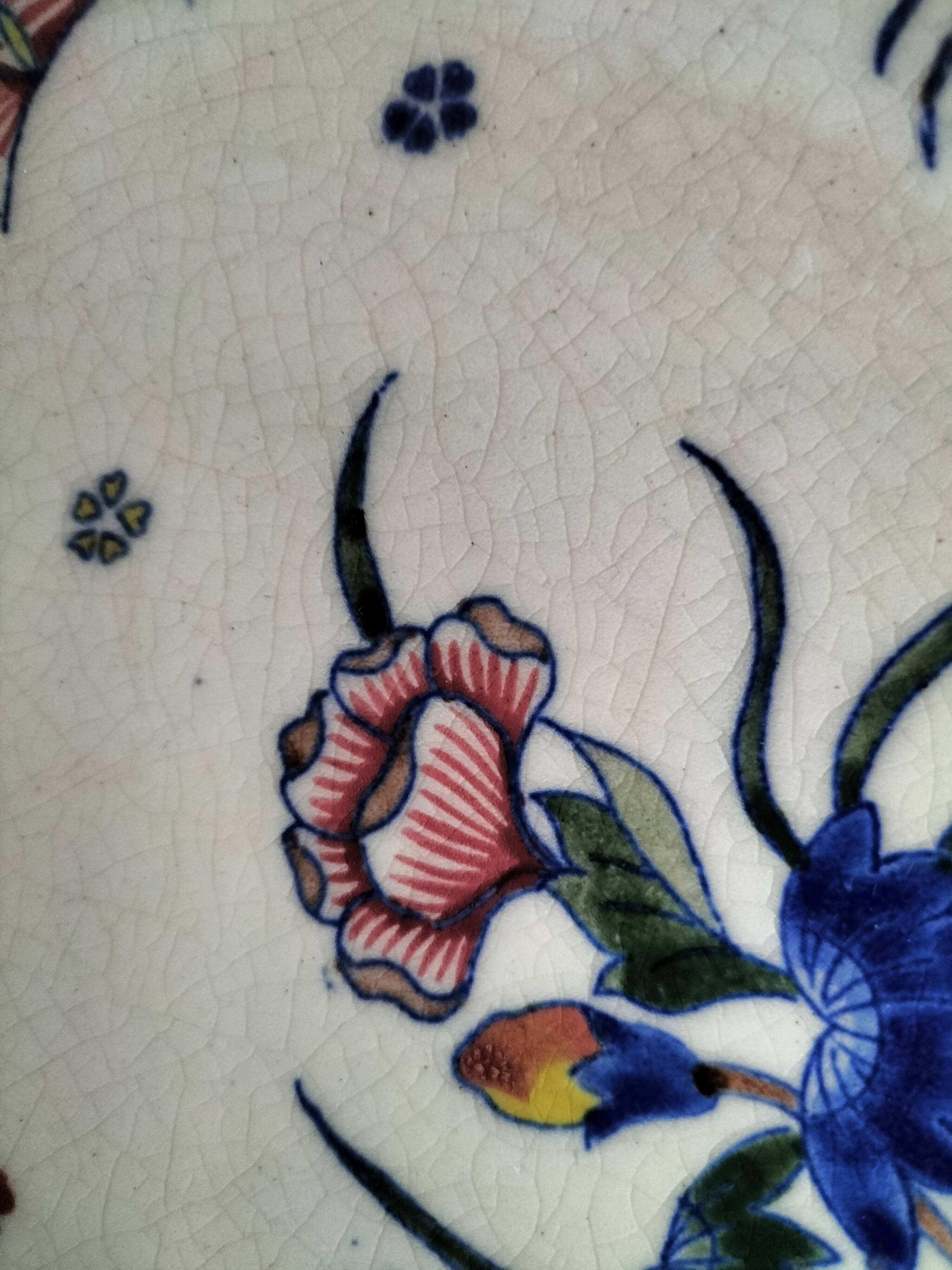 Desvres faience plate – Decoration on both sides – Circa 1890-1910