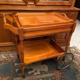 Serving table in blond cherrywood with removable top