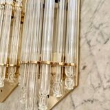 Venini wall lamps glass murano structure gold Italy 90s