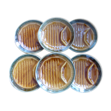 Set of 6 Sarreguemines asparagus plates