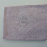 6 rectangular towels, damask cotton, Lilas tint and monogrammed OG, art deco