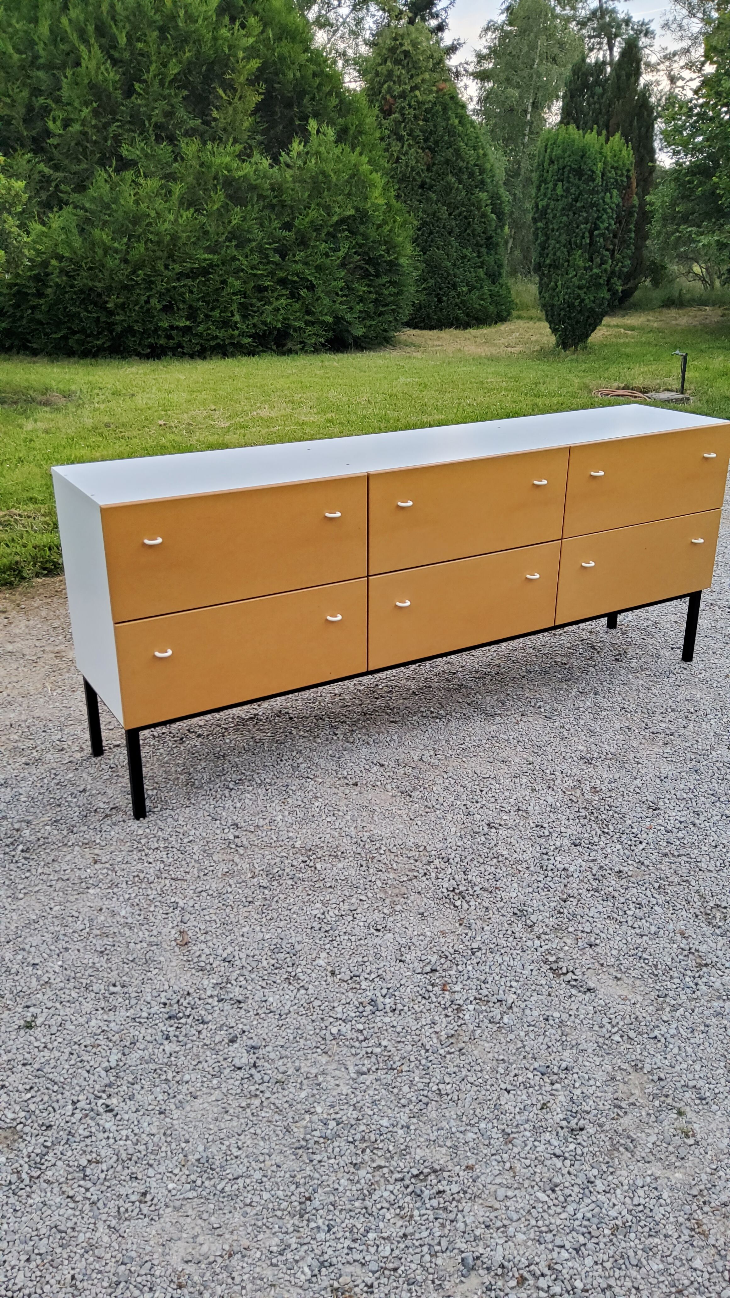 Enfilade store furniture of the 70s six large drawers