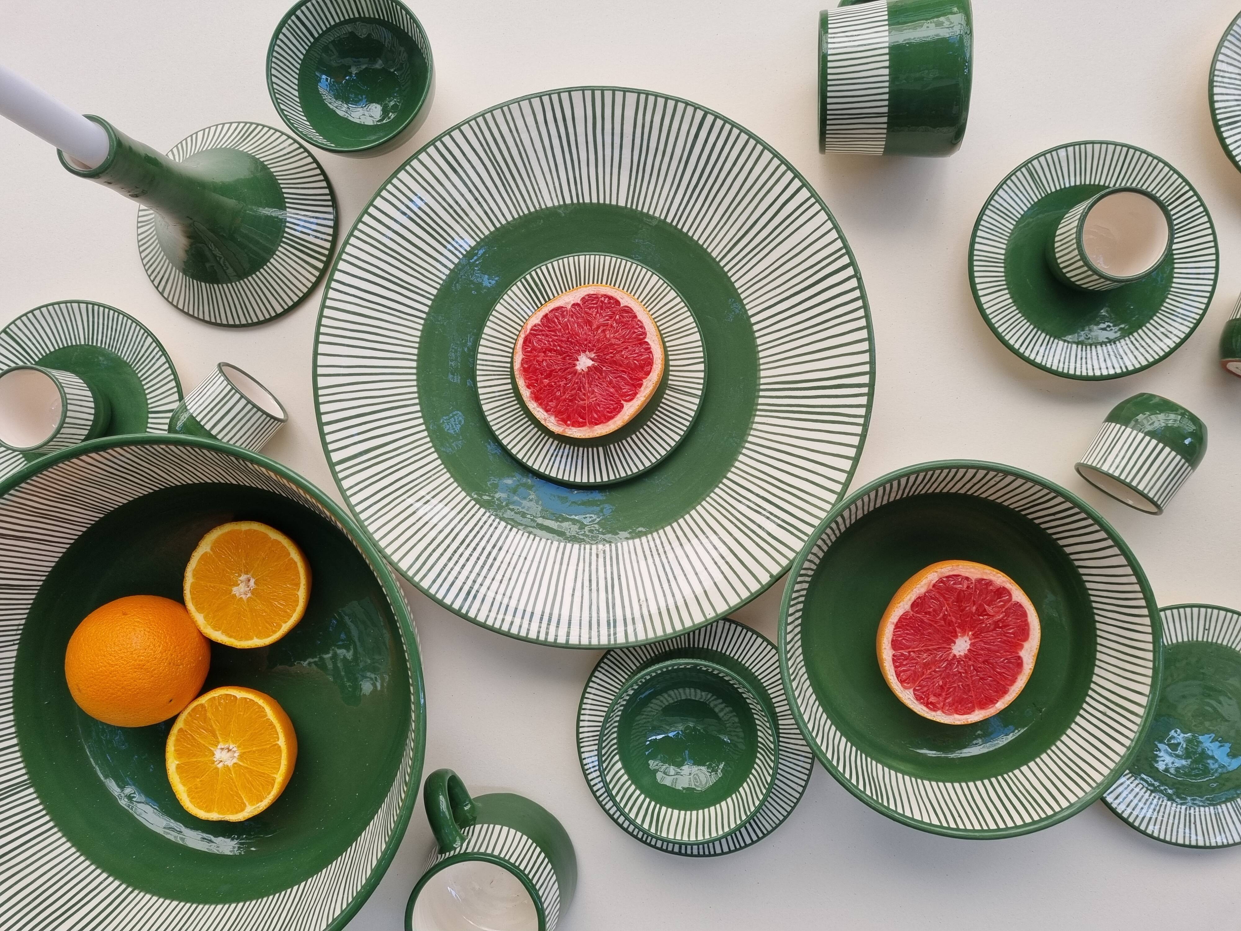 Large bowl - PALM green border