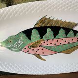 Large Gien fish dish, Halong Bay model