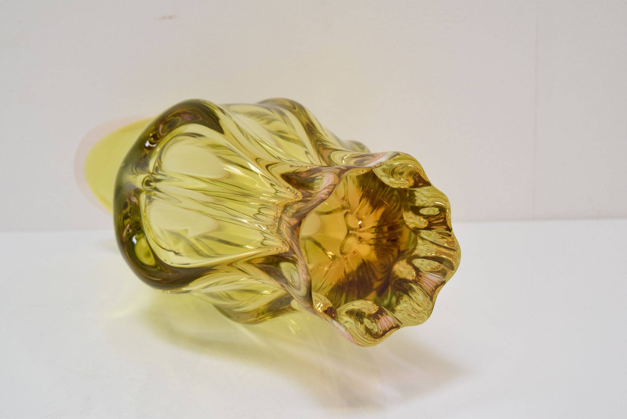 Vintage metallurgical glass vase designed by Josef Hospodka for Chribska, 1960s