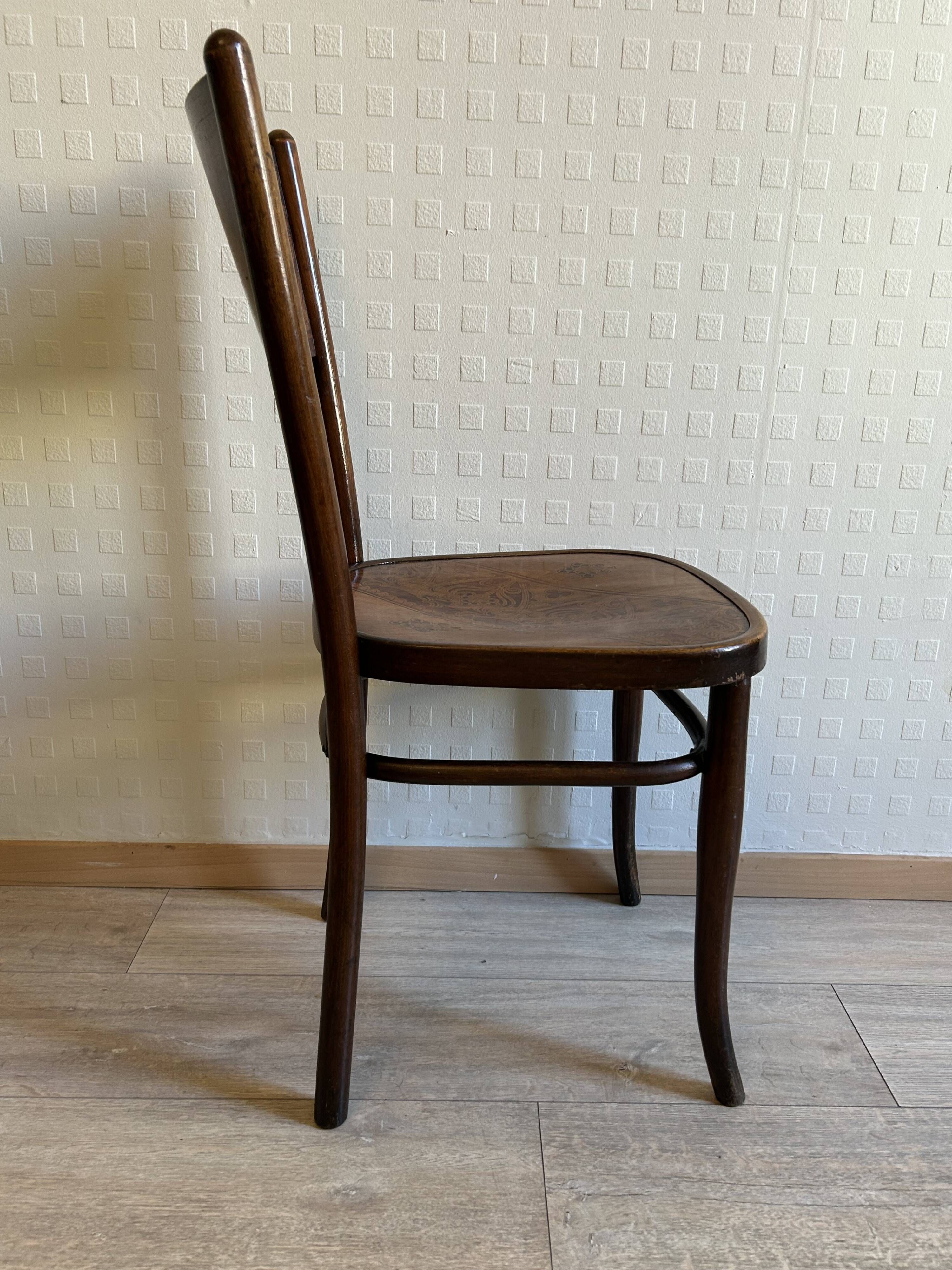 6 antique chairs Jacob & Josef Kohn – Vienna – Decorated bent wood – Style