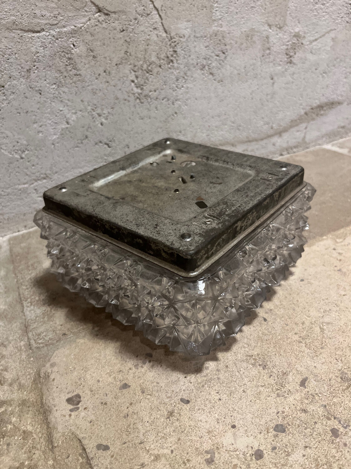 Vintage square ceiling lamp 1970