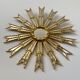Mirror sun in gilded wood XXL facet mirror design year 60